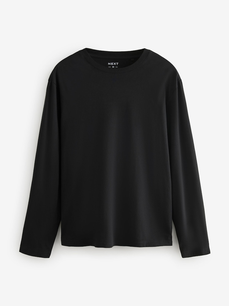 Blues/Grey/Neutrals Regular Fit Regular Fit Long Sleeve 100% Cotton T-Shirts 5 Pack - Image 2 of 16
