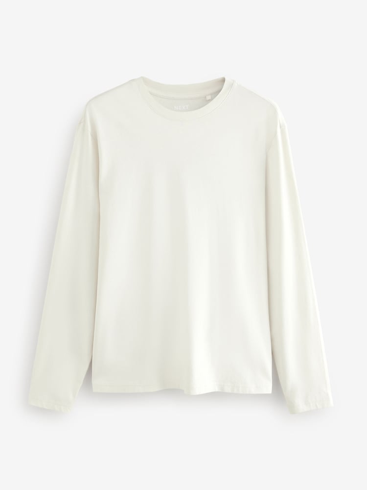 Blues/Grey/Neutrals Regular Fit Regular Fit Long Sleeve 100% Cotton T-Shirts 5 Pack - Image 3 of 16
