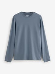 Blues/Grey/Neutrals Regular Fit Regular Fit Long Sleeve 100% Cotton T-Shirts 5 Pack - Image 5 of 16