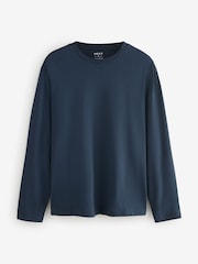 Blues/Grey/Neutrals Regular Fit Regular Fit Long Sleeve 100% Cotton T-Shirts 5 Pack - Image 6 of 16