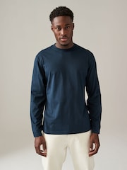 Blues/Grey/Neutrals Regular Fit Regular Fit Long Sleeve 100% Cotton T-Shirts 5 Pack - Image 7 of 16