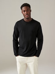 Blues/Grey/Neutrals Regular Fit Regular Fit Long Sleeve 100% Cotton T-Shirts 5 Pack - Image 9 of 16