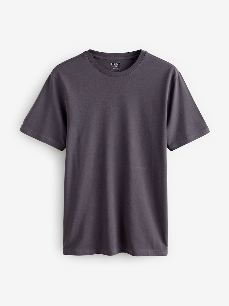 Blues/Purple/Pink/Neutrals Slim Fit Essential Cotton T-Shirts 6 Pack - Image 13 of 17