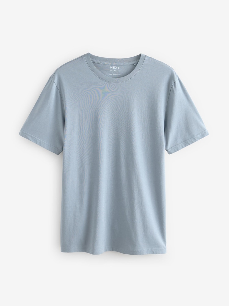 Blues/Purple/Pink/Neutrals Slim Fit Essential Cotton T-Shirts 6 Pack - Image 15 of 17