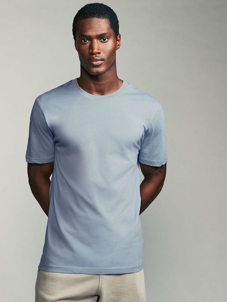 Blues/Purple/Pink/Neutrals Slim Fit Essential Cotton T-Shirts 6 Pack - Image 3 of 17