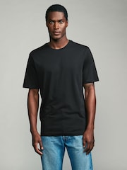White/Black/Blue/Green/Purple/Yellow Regular Fit Essential Cotton T-Shirts 6 Pack - Image 2 of 18