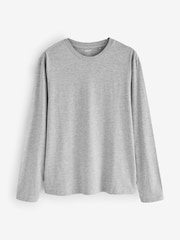 Black/White/Grey/Blue Slim Fit Regular Fit Long Sleeve 100% Cotton T-Shirts 5 Pack - Image 10 of 16