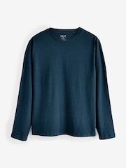 Black/White/Grey/Blue Slim Fit Regular Fit Long Sleeve 100% Cotton T-Shirts 5 Pack - Image 12 of 16