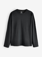 Black/White/Grey/Blue Slim Fit Regular Fit Long Sleeve 100% Cotton T-Shirts 5 Pack - Image 13 of 16