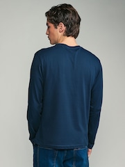 Black/White/Grey/Blue Slim Fit Regular Fit Long Sleeve 100% Cotton T-Shirts 5 Pack - Image 8 of 16