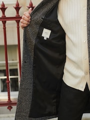 Grey Check Car Coat with Wool - Image 4 of 5