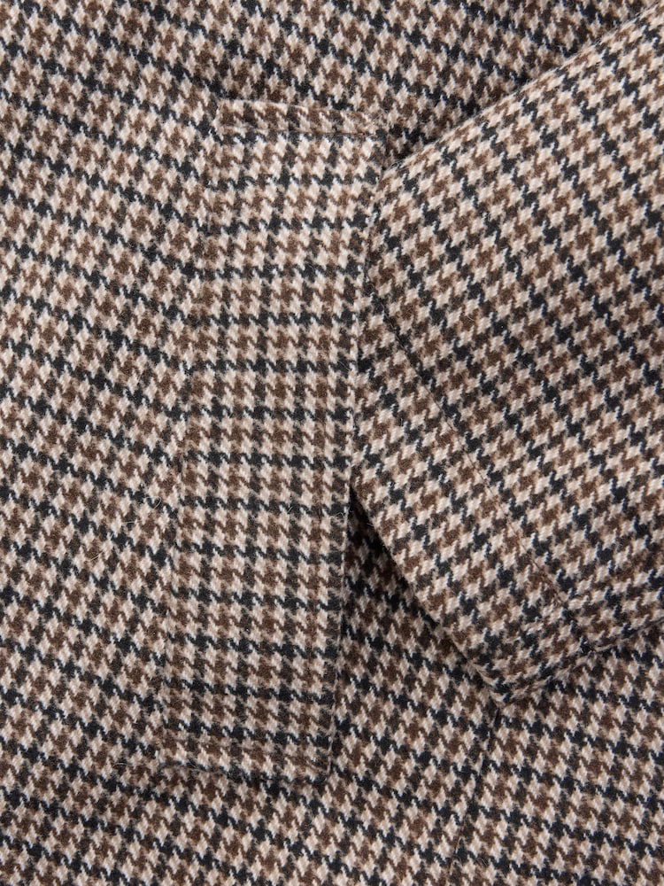 Brown Check Car Coat with Wool - Image 10 of 10