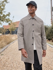 Brown Check Car Coat with Wool - Image 3 of 10