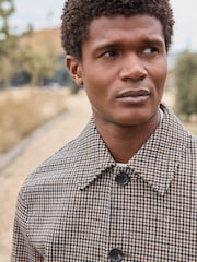 Brown Check Car Coat with Wool - Image 4 of 10
