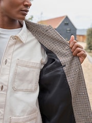 Brown Check Car Coat with Wool - Image 5 of 10