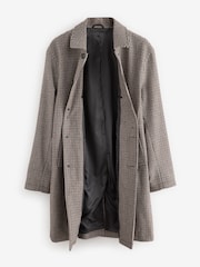 Brown Check Car Coat with Wool - Image 7 of 10