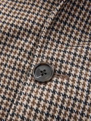 Brown Check Car Coat with Wool - Image 9 of 10