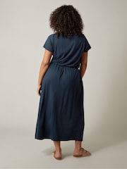Evans Blaues Kleid mit Taschen aus Jersey-Krepp-Gewebe - Bild 2 von 4