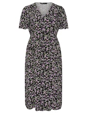 Evans Orange Button Through Angel Sleeve Dress - Image 5 of 5