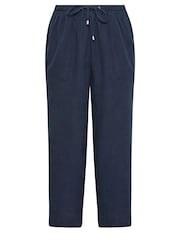 Evans Curve White Linen Wide Leg Trousers - Image 5 of 5