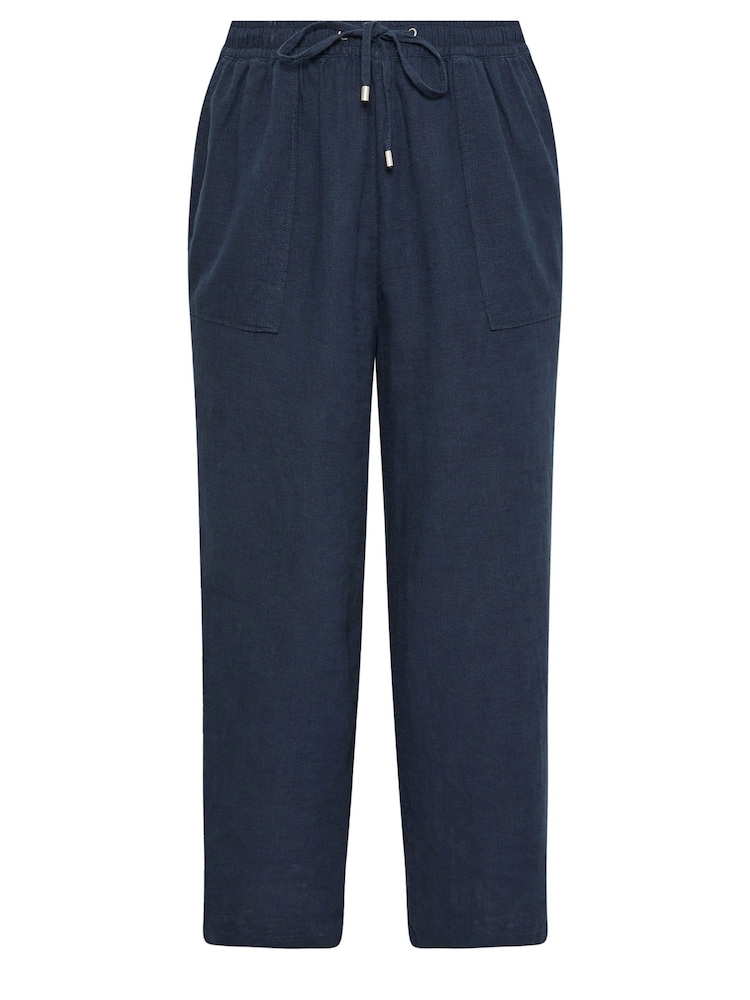 Evans Curve White Linen Wide Leg Trousers - Image 5 of 5