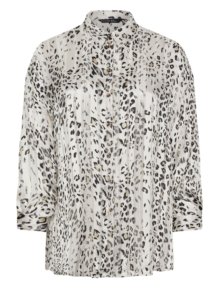 Evans Cream Animal Print Metallic Stripe Blouse - Imagen 5 de 5 Evans Cream Animal Print Metallic Stripe Blouse - Imagen 5 de 5