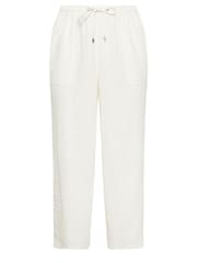 Evans Curve White Linen Wide Leg Trousers - Image 5 of 5