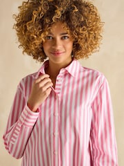 Rayas en rosa y blanco - Camisa larga y holgada Amilla de Joules - Imagen 4 de 7