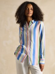 Joules Maeva Stripe Relaxed Fit 100% Linen Shirt - Image 1 of 7