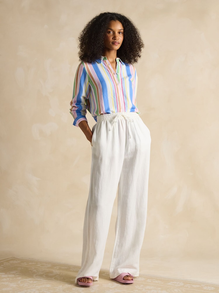 Joules Maeva Stripe Relaxed Fit 100% Linen Shirt - Image 3 of 7
