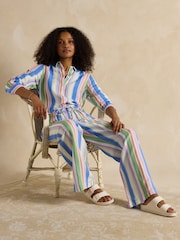 Joules Maeva Stripe Relaxed Fit 100% Linen Shirt - Image 6 of 7