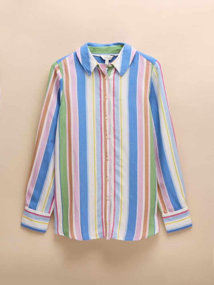 Joules Maeva Stripe Relaxed Fit 100% Linen Shirt - Image 7 of 7