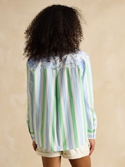 Rayas en azul y verde - Camisa larga y holgada Amilla de Joules - Imagen 6 de 11