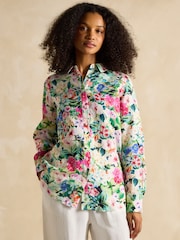 Floral multicolor - Joules Maeva Relaxed Fit 100% Linen Shirt - Imagen 1 de 7