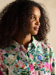 Floral multicolor - Joules Maeva Relaxed Fit 100% Linen Shirt - Imagen 3 de 7