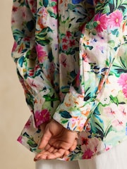 Floral multicolor - Joules Maeva Relaxed Fit 100% Linen Shirt - Imagen 5 de 7