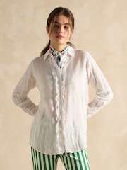Joules Selene White 100% Linen Shirt - Image 1 of 6