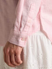 Joules Ida Pink/White Cotton Shirt - Image 4 of 10