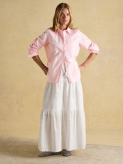 Joules Ida Pink/White Cotton Shirt - Image 5 of 10