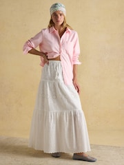 Joules Ida Pink/White Cotton Shirt - Image 7 of 10