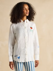 Joules Set Match White 100% Linen Shirt - Image 1 of 9