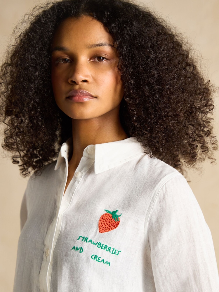 Joules Set Match White 100% Linen Shirt - Image 3 of 9