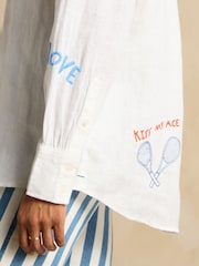 Joules Set Match White 100% Linen Shirt - Image 4 of 9