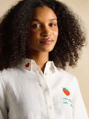 Joules Set Match White 100% Linen Shirt - Image 7 of 9
