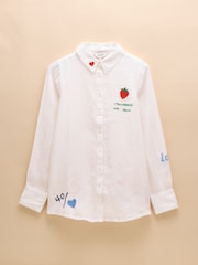 Joules Set Match White 100% Linen Shirt - Image 9 of 9