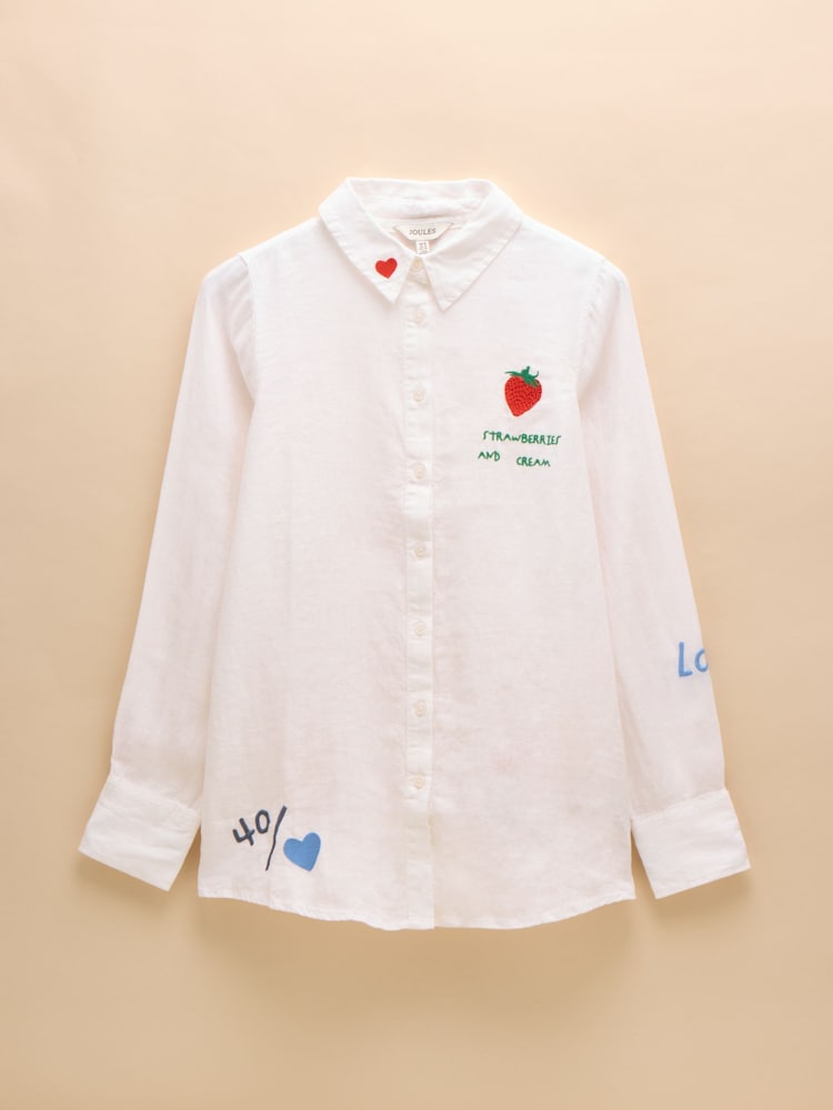 Joules Set Match White 100% Linen Shirt - Image 9 of 9