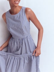 Boden Blue Sleeveless Poplin Dress - Image 6 of 7