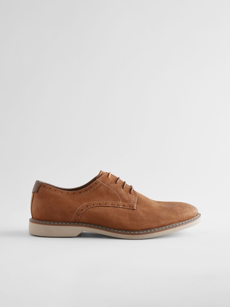 Tan Brown Smart Casual Derby Shoes - Image 2 of 6