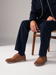 Tan Brown Smart Casual Derby Shoes - Image 6 of 6