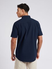 U.S. Polo Assn. Blue Mens Seersucker Short Sleeve Shirt - Image 2 of 8